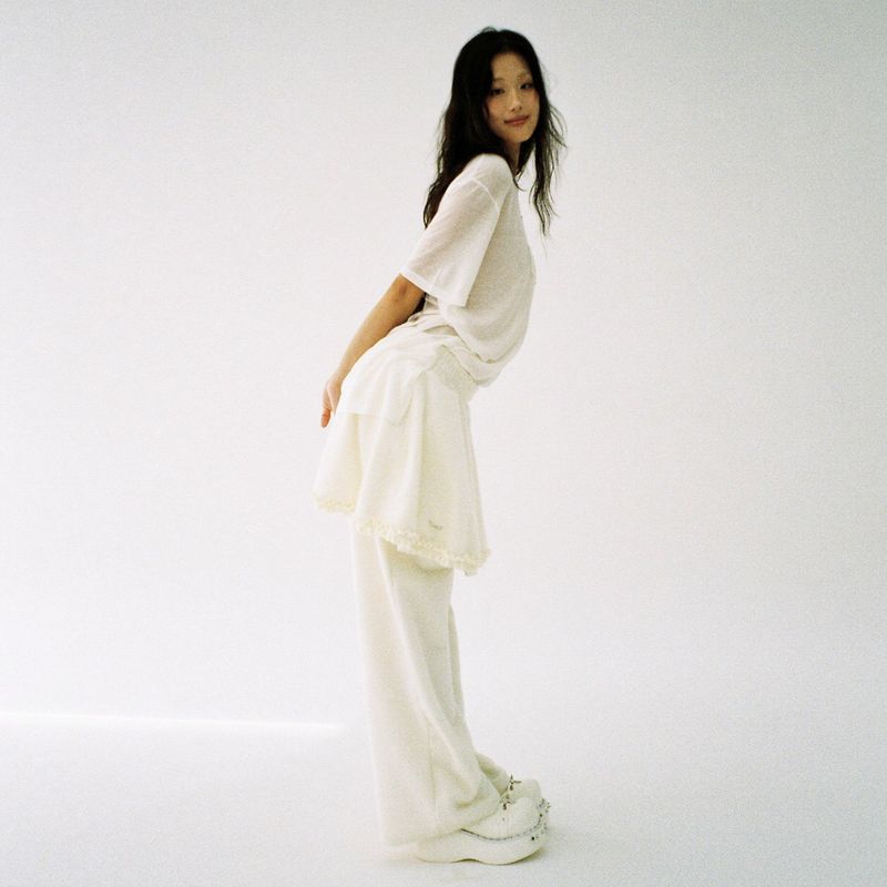 Fluffy Skirt Pants - Ivory