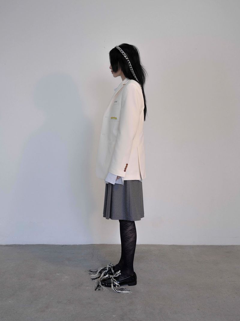 Cream Window Tailored Jacket