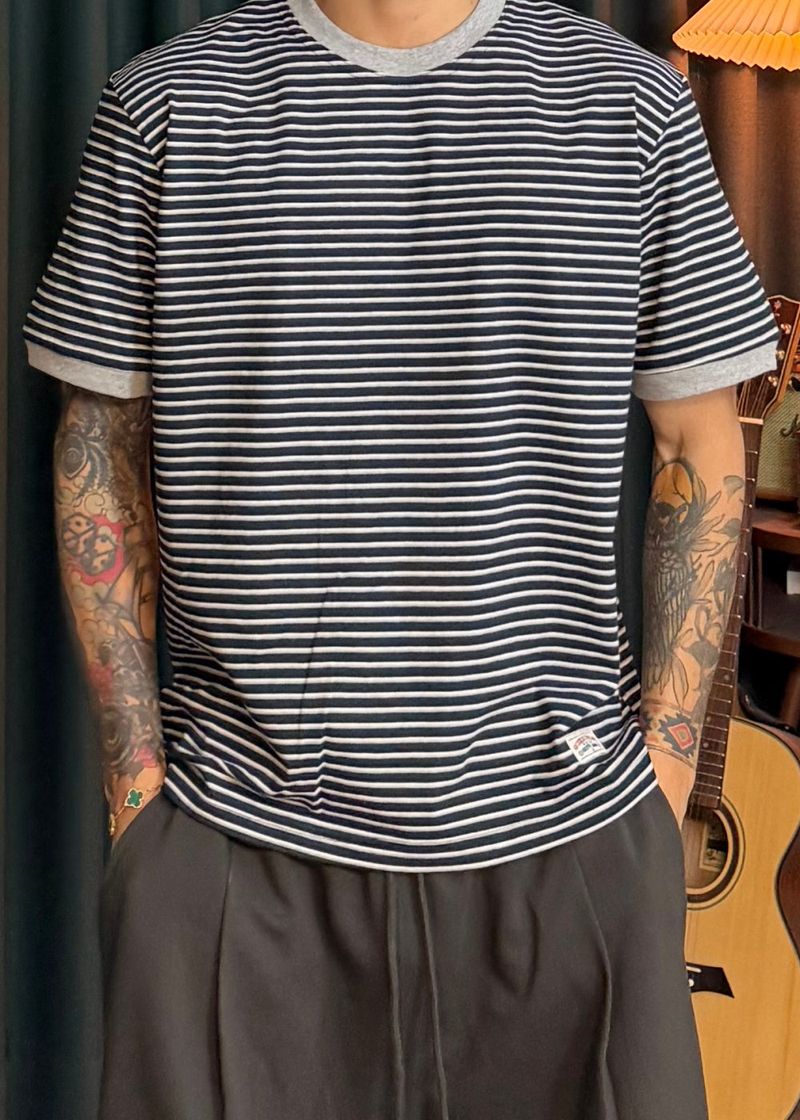Striped Ringer Short-Sleeve T 3COLOR