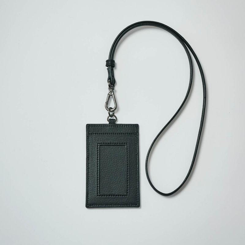 Mushroom Leather Commuter Pass Case w/ Neck strap