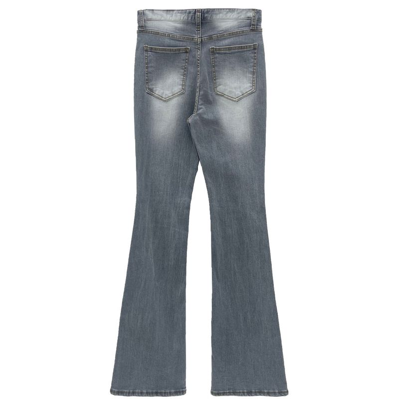 White washing boots-cut denim pants (Light gray)