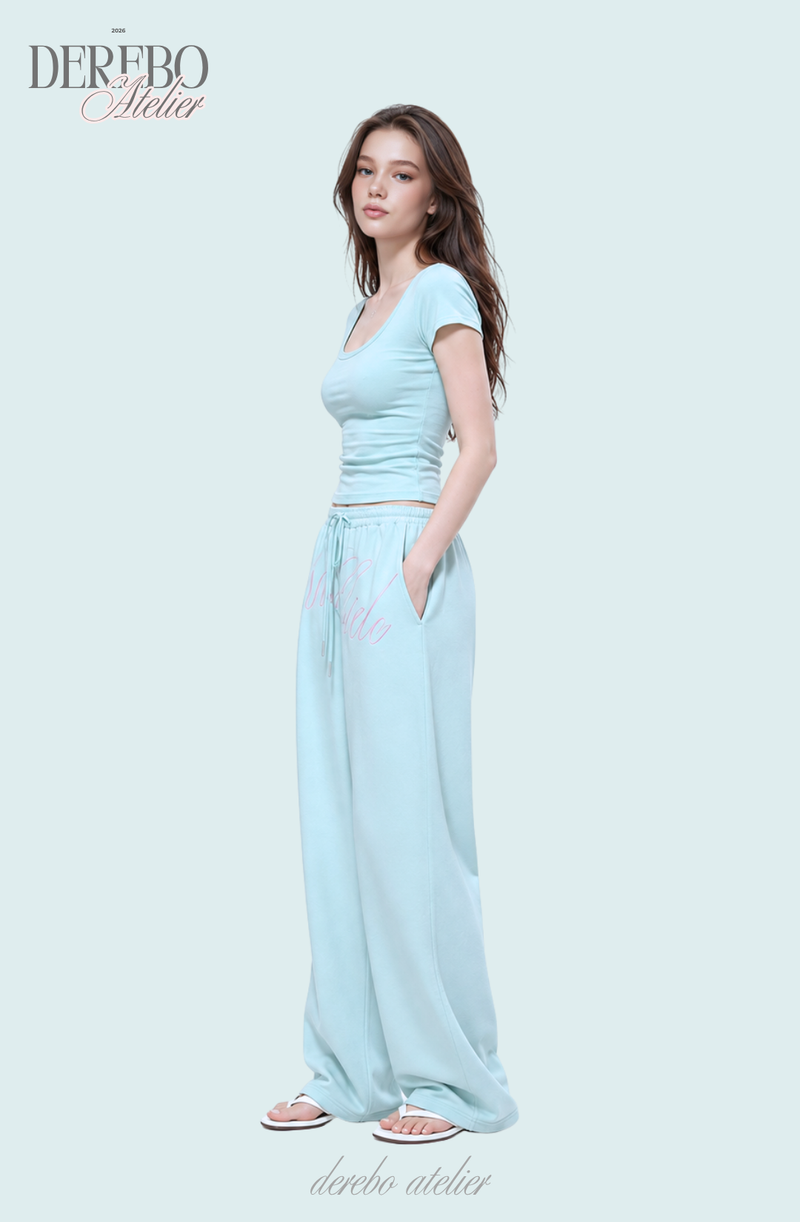 Taylor Mint Lettering Casual Wide Pants (TOP)