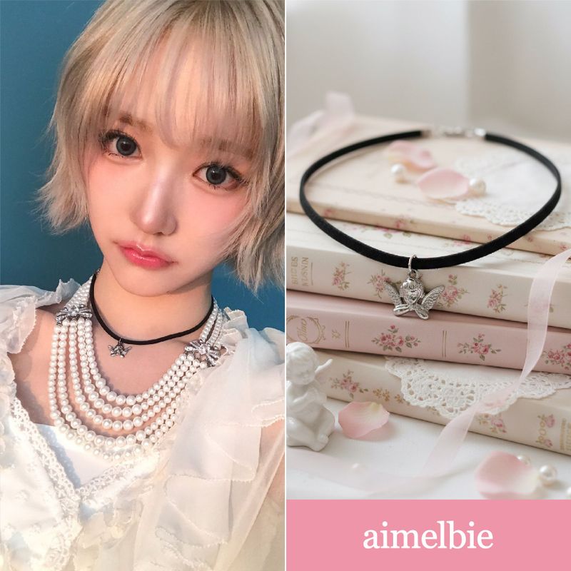 aimelbie（アイメルビー）の「[KiiKii JIYU Necklace] Petit Angel Choker Necklace - Silver Color（Accessories）」