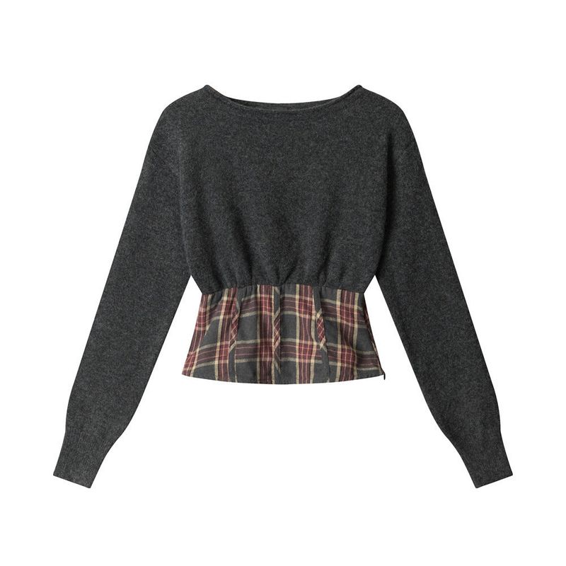 Cozy&Kitsch(コージーアンドキッチ)の「Mori Check Blended Knit Top 233426808(Tops)」
