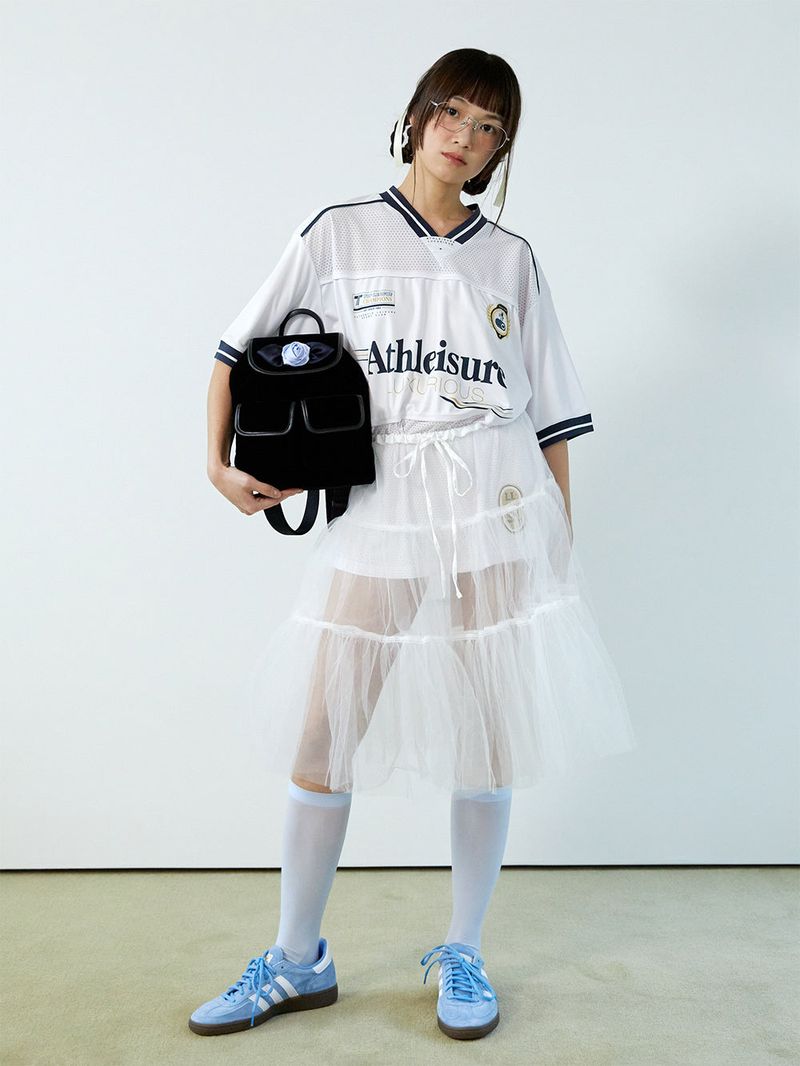 velvet rose corsage backpack_blu