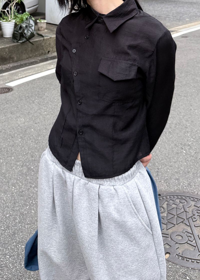  ASYMMETRIC STRIPE SHIRT