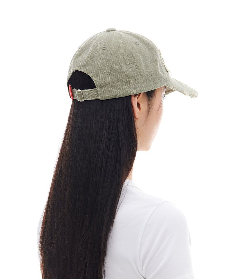 BOLD APPLIQUE DENIM 5-PANEL CAP (LIGHT KHAKI)