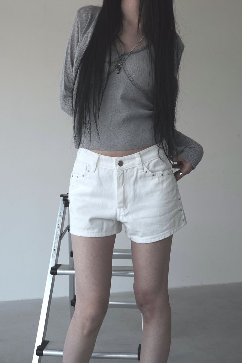 unique studded summer short pants (2color)