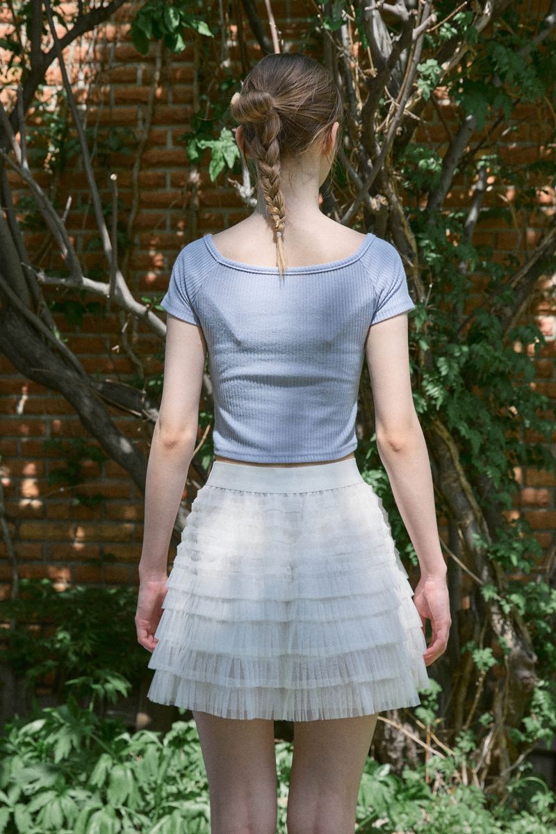 ROSETTE SHIRRING TOP (2 COLORS)