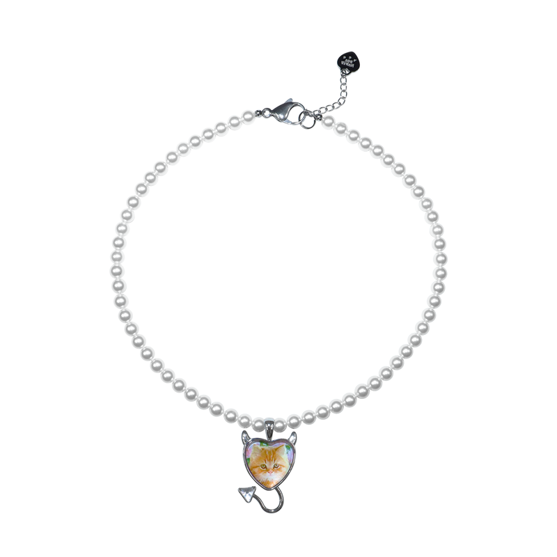 Devil heart PEARL necklace