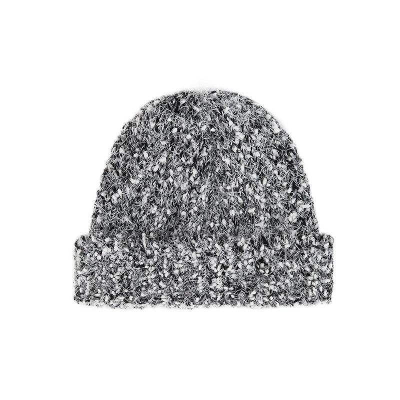 VA Brooch Bokashi Knit Beanie Black