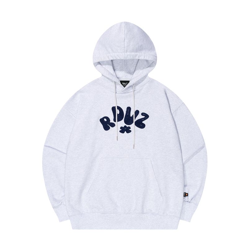 RDVZ（ランデブー）の「HANDLE EMBRODERY HALF LOGO HOODIE
 - WHITE
M/GREY（Tops）」