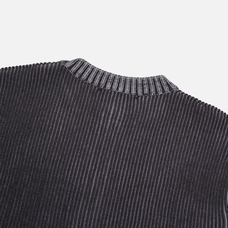 Fog lip zip-up knitwear