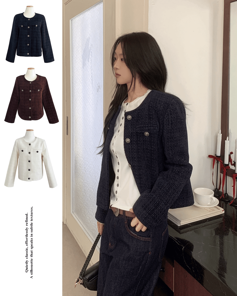 GUSTA(グスタ)の「コエルシンプルツイードジャケット(ジャケット/アウター)」