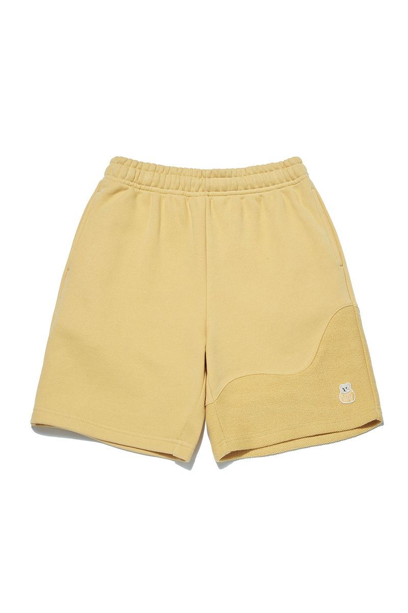 Reverse Bear Patch Shorts_Canary