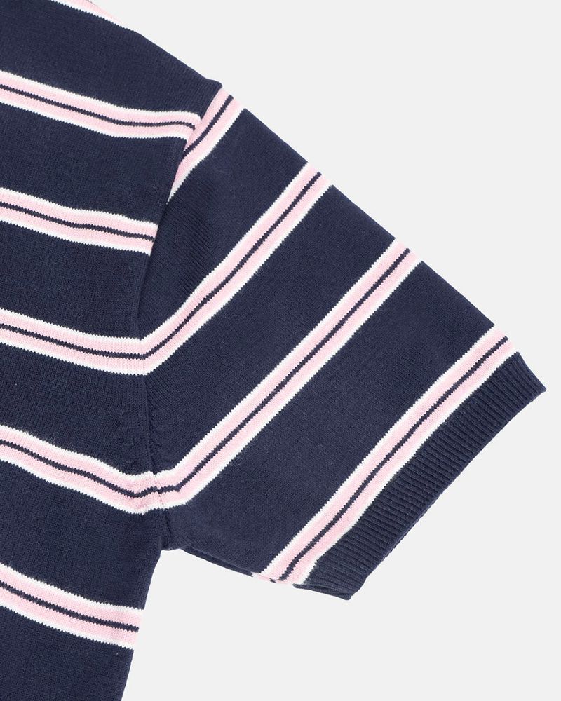 Diron Striped Henley Knit