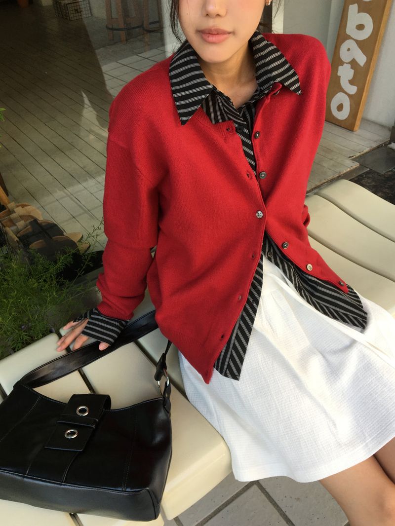 Fine Merino Wool Cardigan (8color)