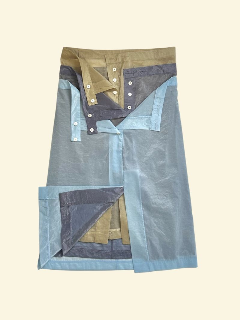 shine button layered skirt