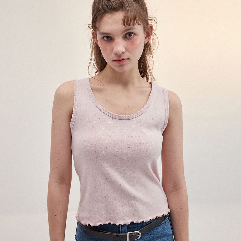 Between A and B(ビットウィーンエーアンドビー)の「SCALLOP PUNCHING SLEEVELESS_PINK(Tops)」