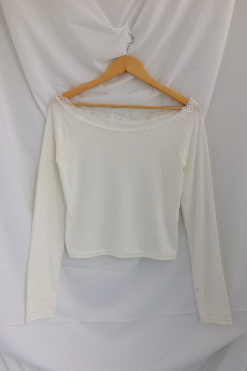 Feminine Flat Neck Long T-Shirt