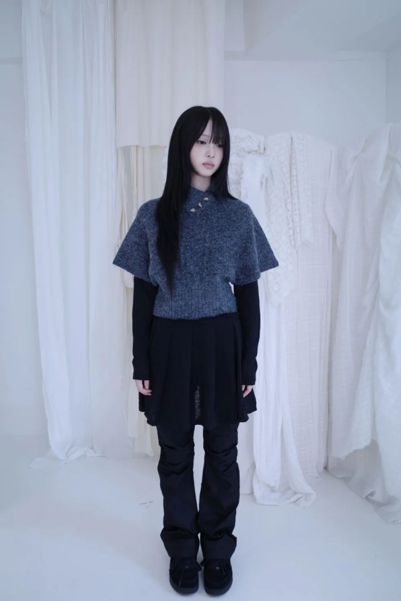 トイニットボタンケープ（3color）