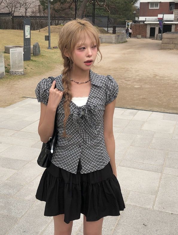 Mien Tiered Banding Mini Skirt