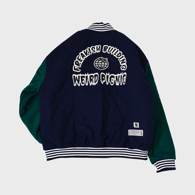 WEIRD PICNIC VARSITY JACKET (NAVY)
