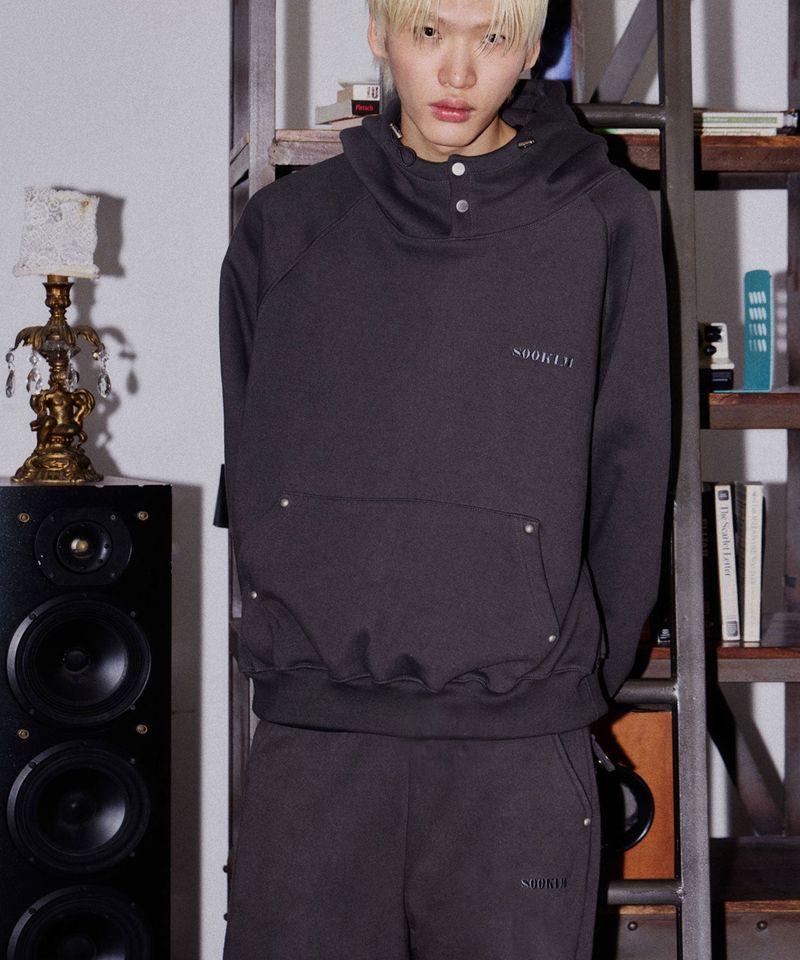 SNAP LOGO POCKET SWEAT PANTS_CHARCOAL