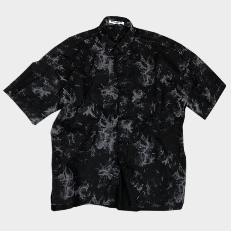 tie-dye half sleeve shirt_black