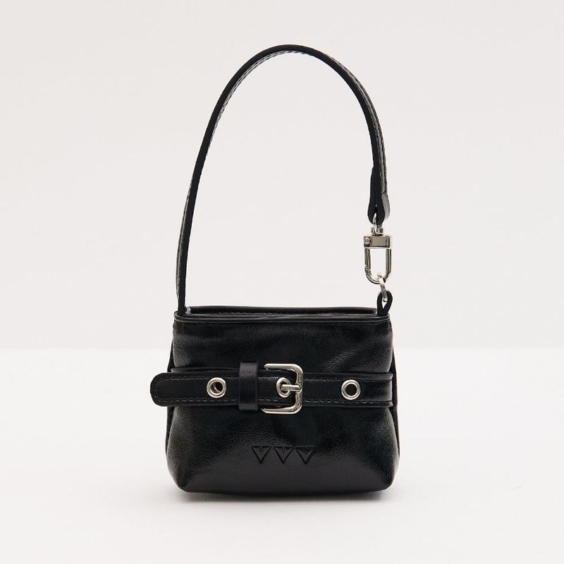 VVV（ブイブイブイ）の「Buckle Mini Hobo Tote Bag Keyring _ Black（Toys/Key Holders）」