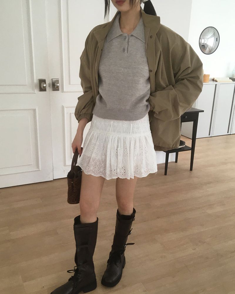 Pano Oversized Fit Cotton Short Bomber Jacket