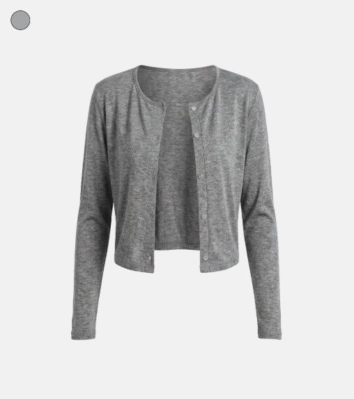 Basic slim button cardigan