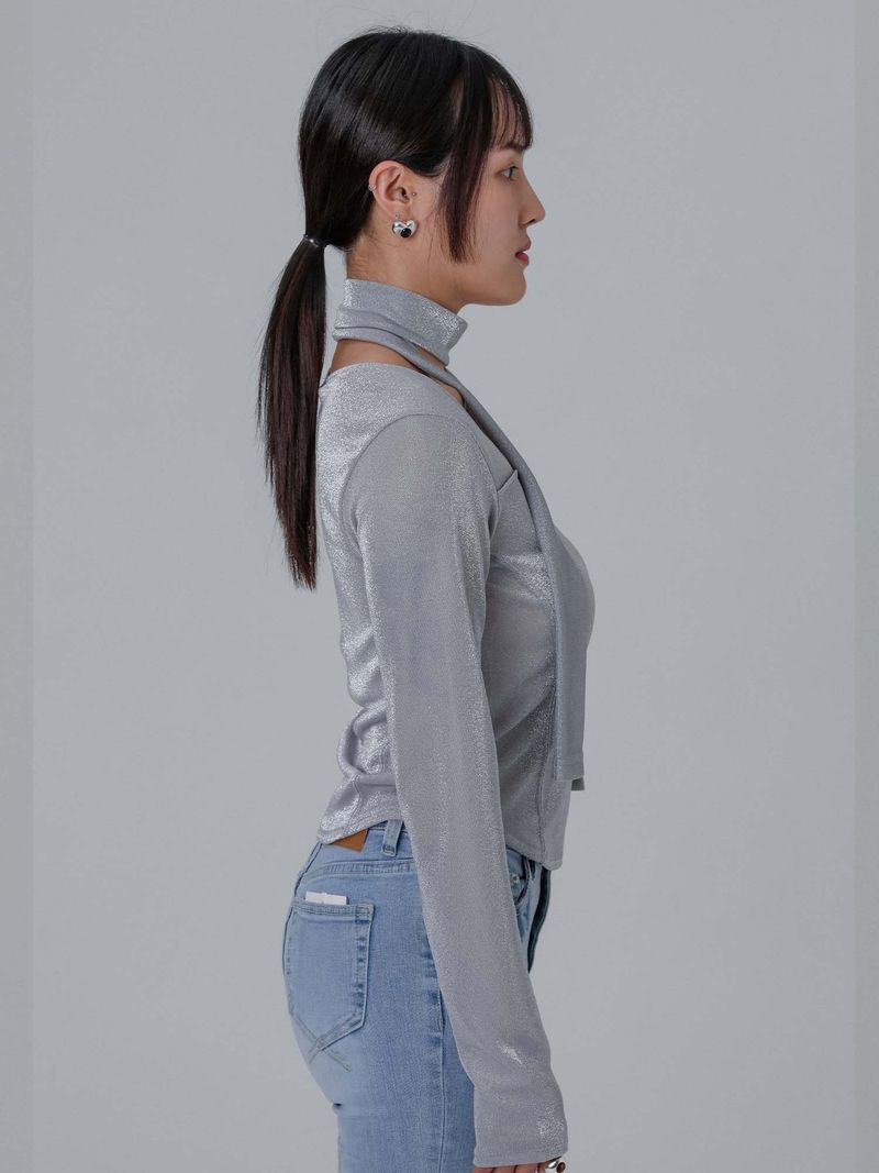 METAL SQUARE NECK scarf T (SV)