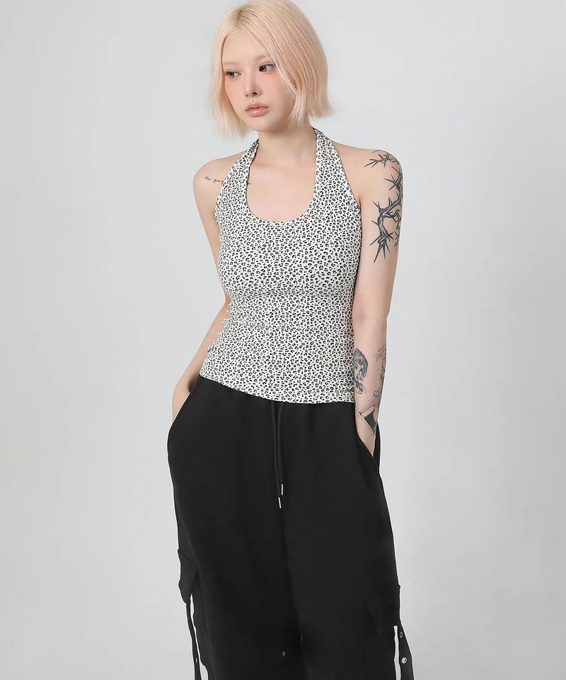 Leopard Haulter Neck Sleeveless
