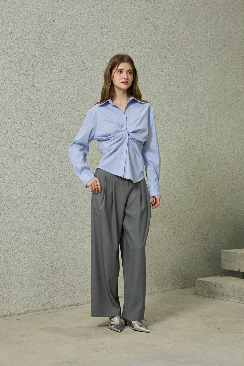 TOMO WIDE SLACKS / CHARCOAL