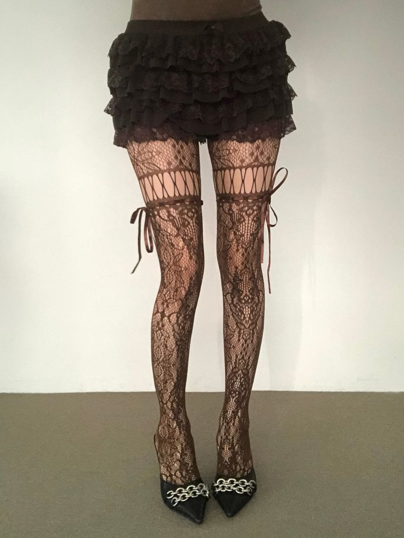 Ribbon Strap Mesh Stocking(4colors)