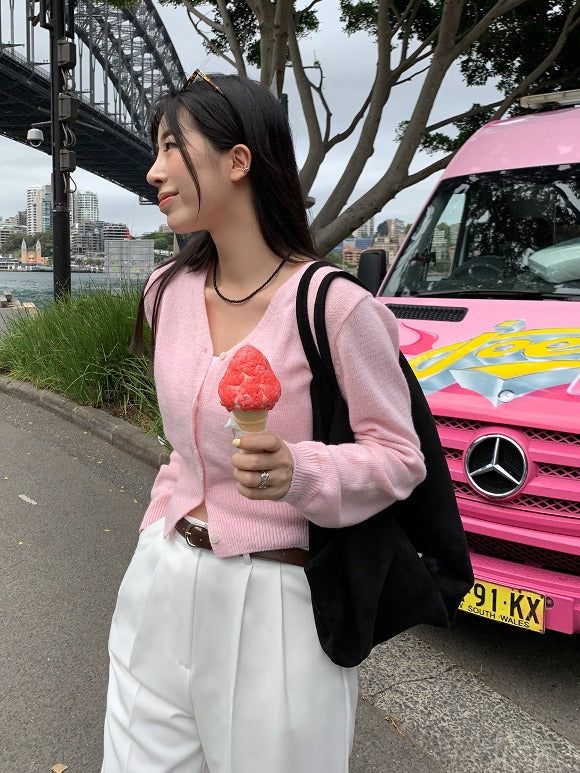 TRENDY APPAREL（トレンディー アパレル）の「ジープウールVネックカーディガン（）」