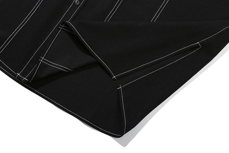 TWO POCKET STITCH SHIRT_BLACK