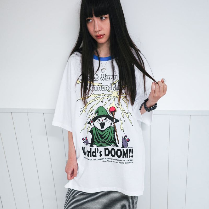 wonder visitor（ワンダービジター）の「Dooms day Overfit T-shirt [White]（Tops）」