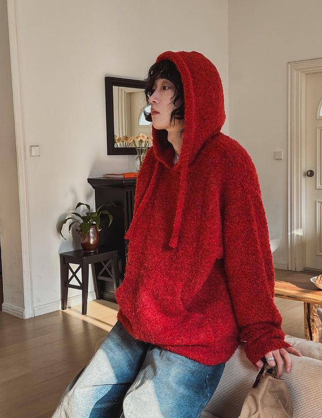 Raise Boucle Knit Hood