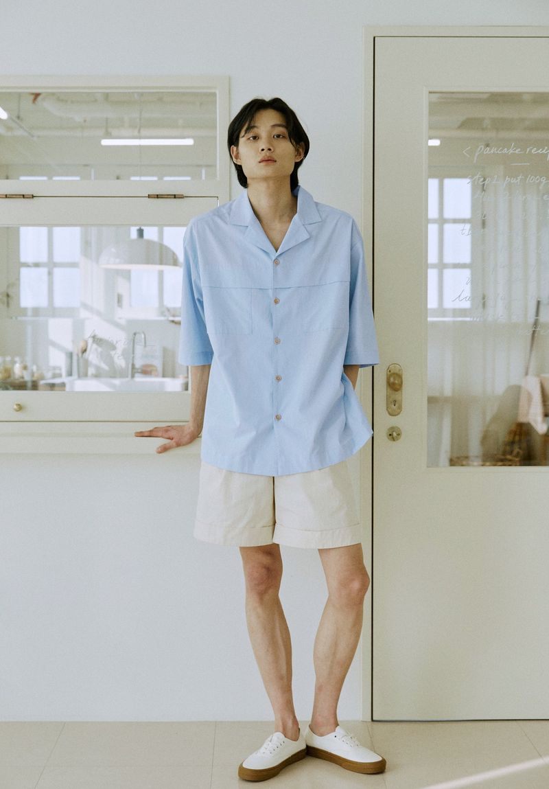 unisex folding shirts sky blue