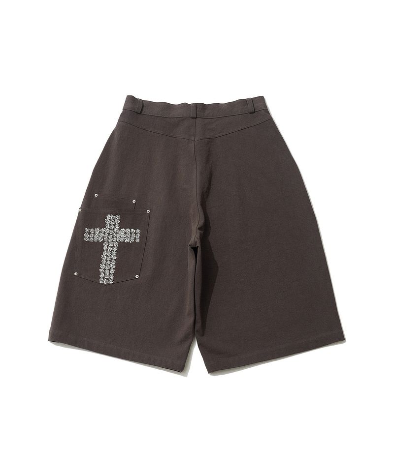 CROSS POCKET BERMUDA PANTS - CHARCOAL