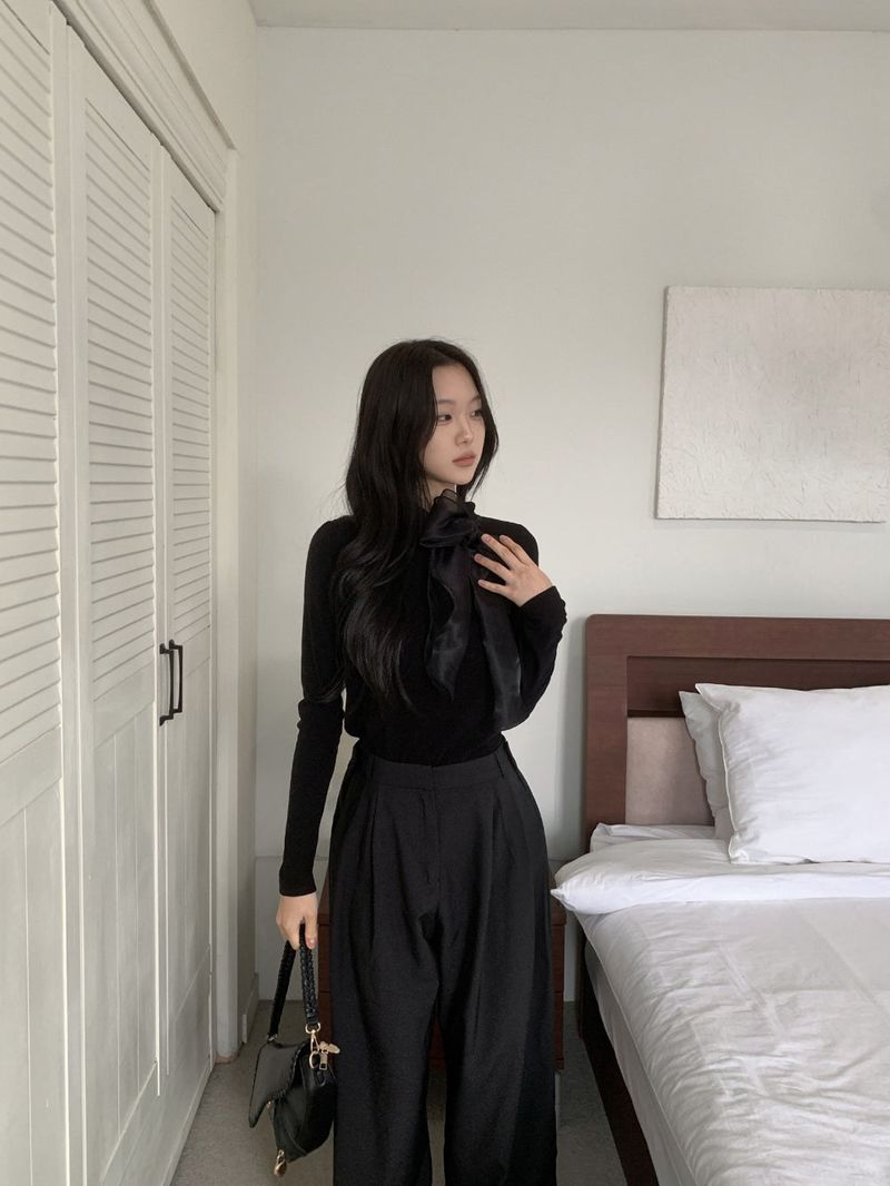 Tilly Tie Scarf Long Sleeve Top