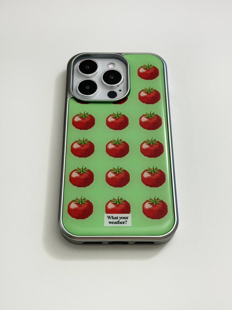 fruit tetris epoxy silver case-tomato
