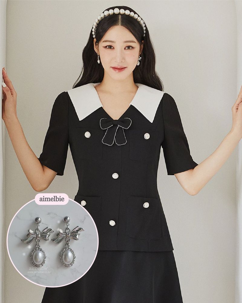 [SNSD Tiffany Earring] Mary Earring - Pearl Version (Silver)