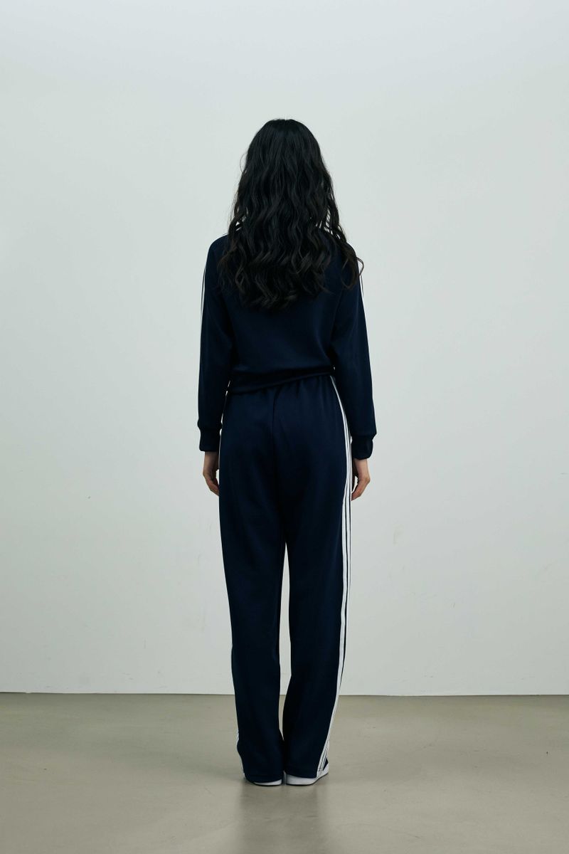 RIBBON JERSEY TRACK PANTS / NAVY