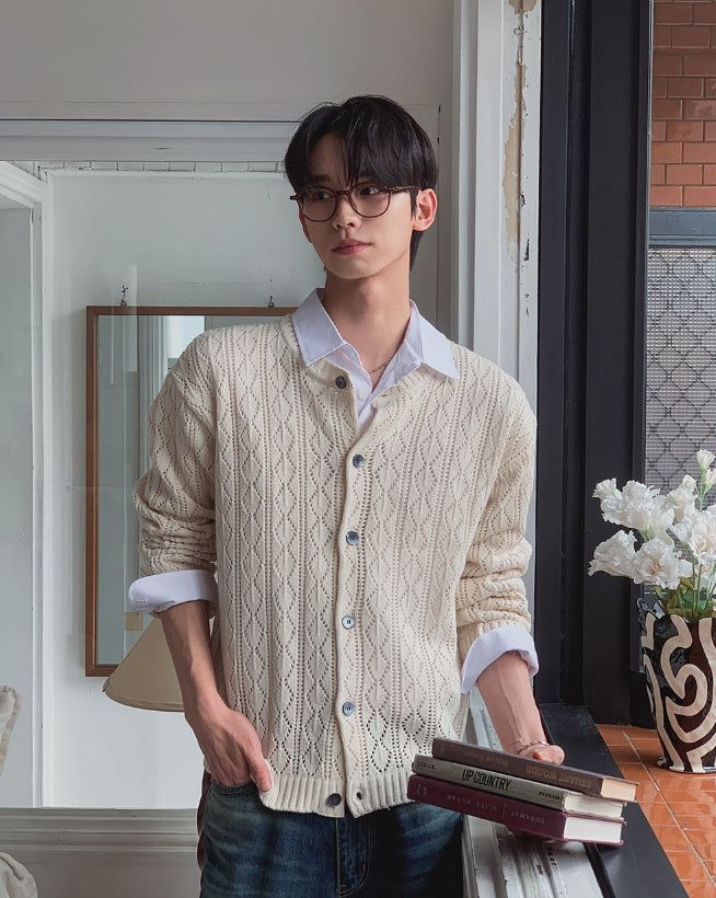 2PLAN（ツープラン）の「Bins Openwork Over Fit Cardigan（Tops）」