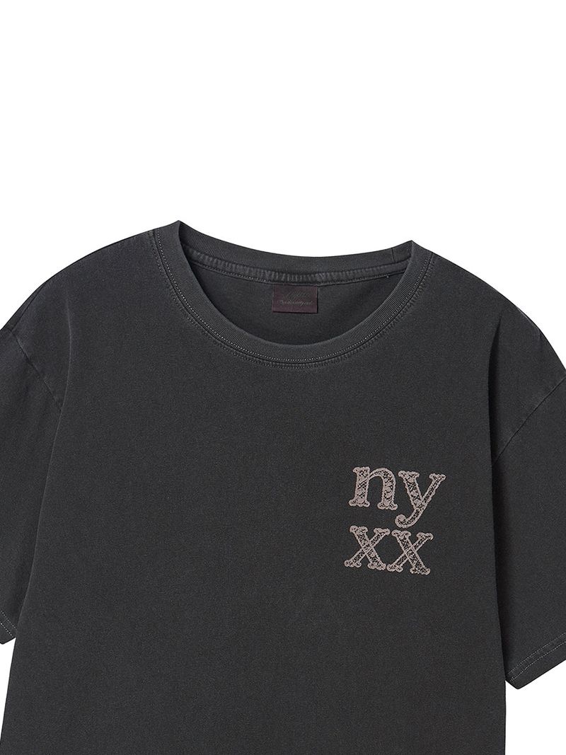 LACE LOGO TEE CHARCOAL