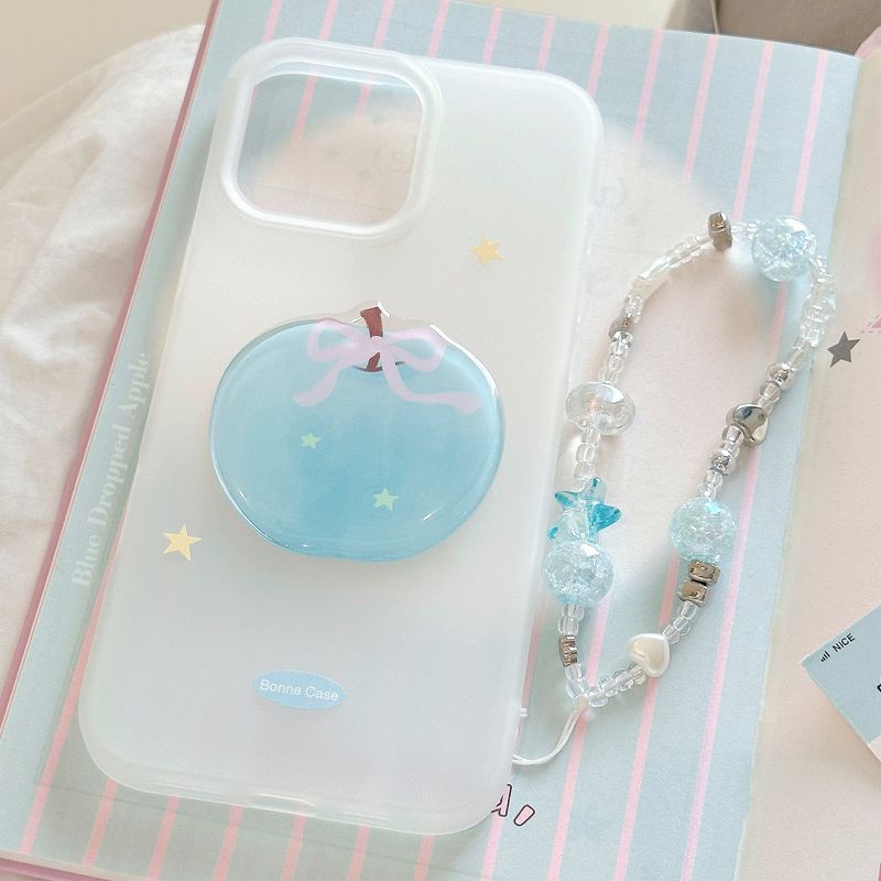 Summer Blue Apple Mood Strap Jelly iPhone Case