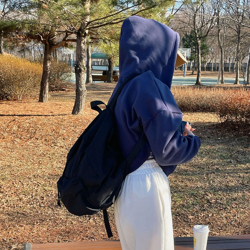 [Bellide made] embroidery napping hood zip-up